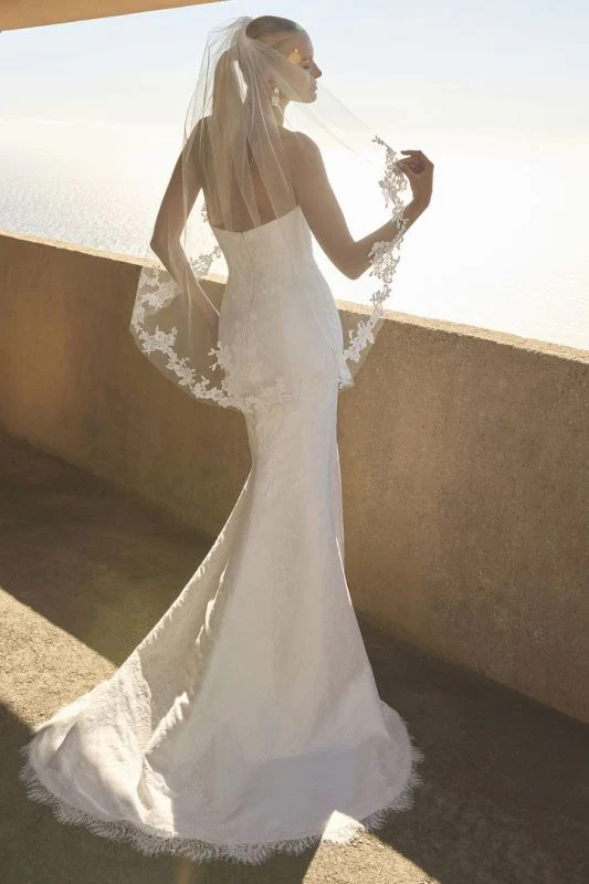 Size 12 Casablanca 2601 Veridiana Ivory/Ivory Gown - Image 6