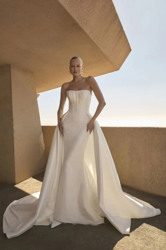 Size 12 Casablanca 2601 Veridiana Ivory/Ivory Gown - Image 7