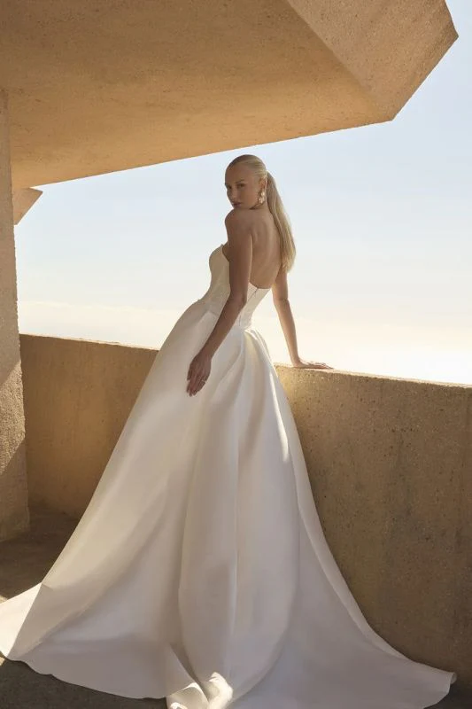 Size 12 Casablanca 2601 Veridiana Ivory/Ivory Gown - Image 8