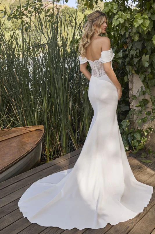 Size 12 Casablanca BL465 Mollie Ivory/Nude/Ivory Gown - Image 4