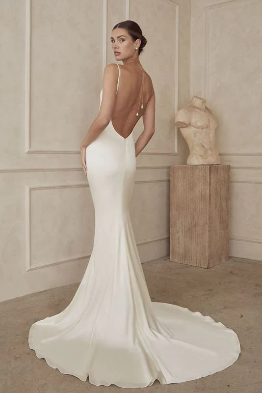 Casablanca Size 12 LE149 Ave Diamond White Gown - Image 4