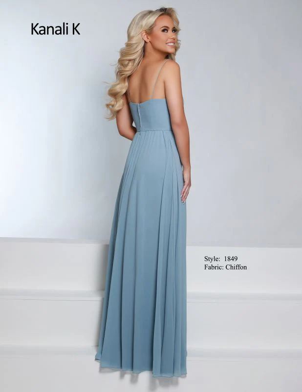 Kanali K Size 12 1849 Dusty Blue Bridesmaid Dress - Image 2