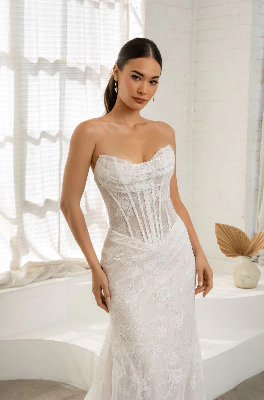 Size 12 Kitty Chen Francia Ivory/Nude Gown - Image 2