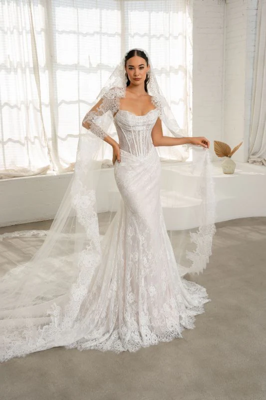 Size 12 Kitty Chen Francia Ivory/Nude Gown - Image 7