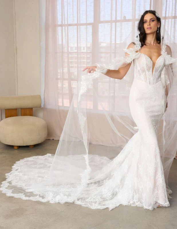 Size 12 Kitty Chen Mindy Ivory/Nude/Tan Gown - Image 5