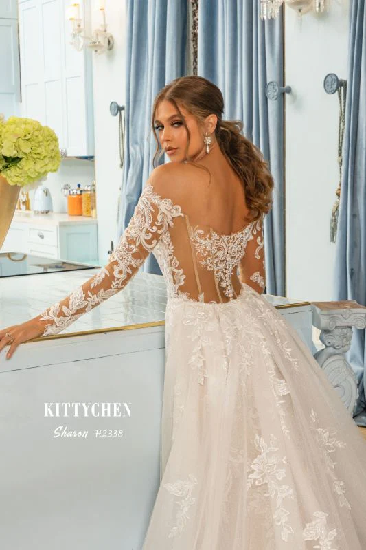 Kitty Chen Size 12 Sharon Ivory/Khaki/Tan Gown - Image 4