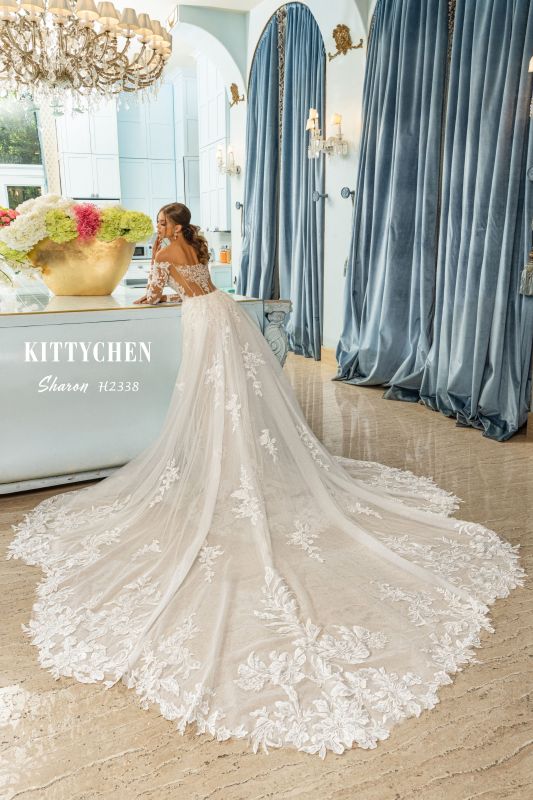 Kitty Chen Size 12 Sharon Ivory/Khaki/Tan Gown - Image 6