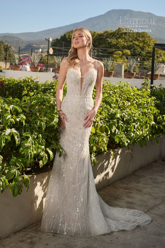 L'amour Size 12 LA24235 Dimitra Ivory/Light Nude Gown