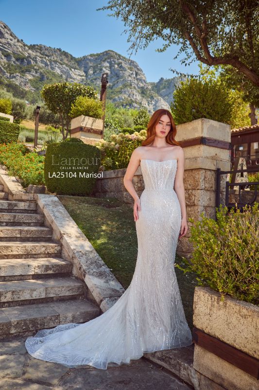 L'amour Size 12 LA25104 Marisol Ivory/Light Nude Gown