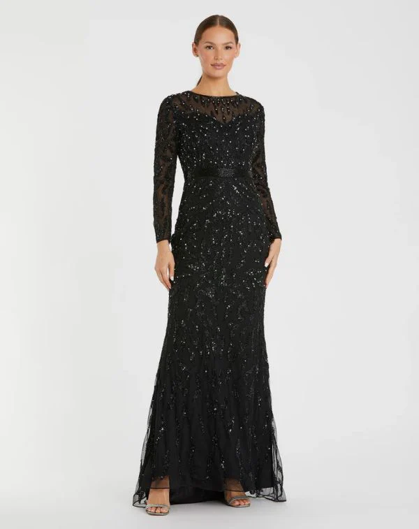Size 12 MacDuggal 5124 Black Mother of Bride Dress