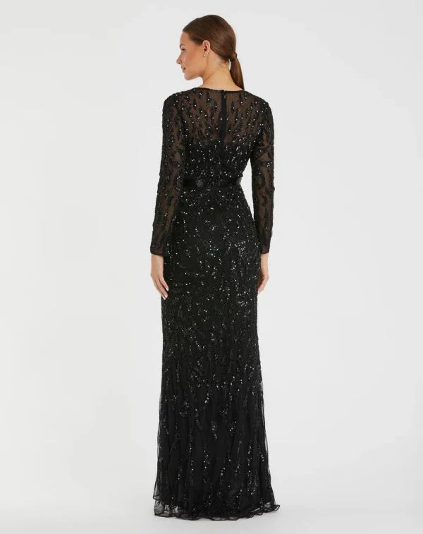 Size 12 MacDuggal 5124 Black Mother of Bride Dress - Image 3
