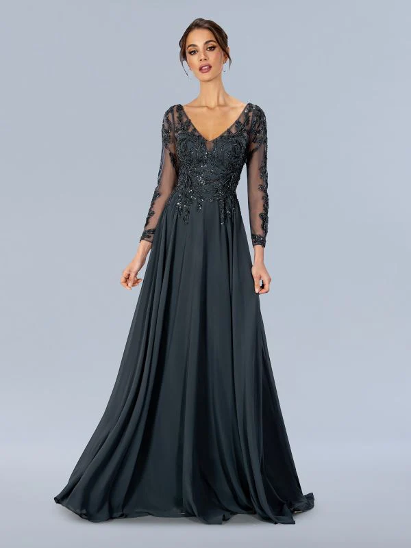 Stella Couture Size 12 24308 Charcoal Mother of Bride Dress