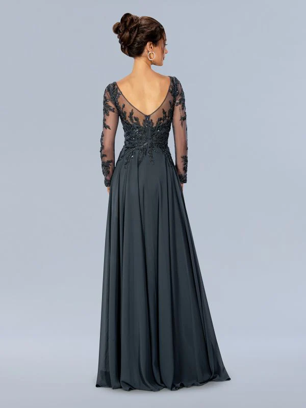 Stella Couture Size 12 24308 Charcoal Mother of Bride Dress - Image 2