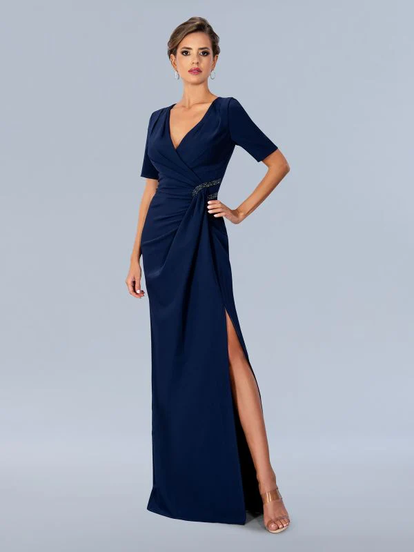 Size 12 Stella Couture 24317 Navy Mother of Bride Dress