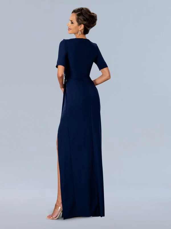 Size 12 Stella Couture 24317 Navy Mother of Bride Dress - Image 2
