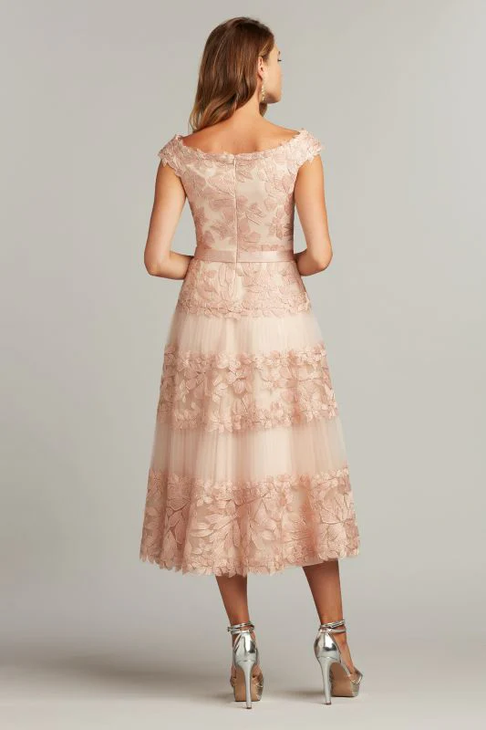 Size 12 Tadashi Shoji Adriane Antique Pink Mother of Bride Dress - Image 3