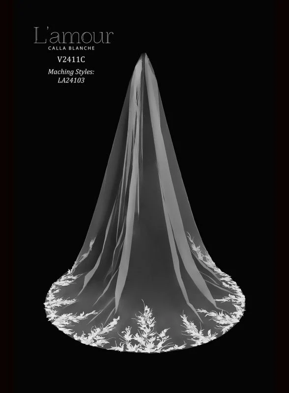 Size 120" L'amour V2411C Ivory Veil