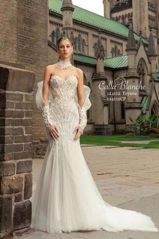 Calla Blanche Size 14 124112 Teyana Ivory/Light Nude Gown