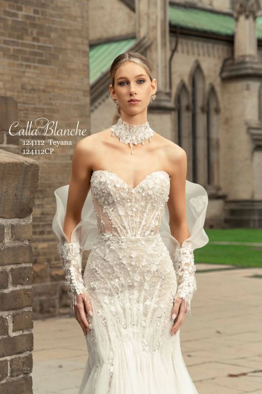Calla Blanche Size 14 124112 Teyana Ivory/Light Nude Gown - Image 2