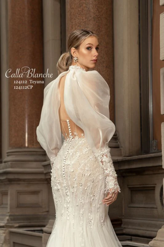 Calla Blanche Size 14 124112 Teyana Ivory/Light Nude Gown - Image 3