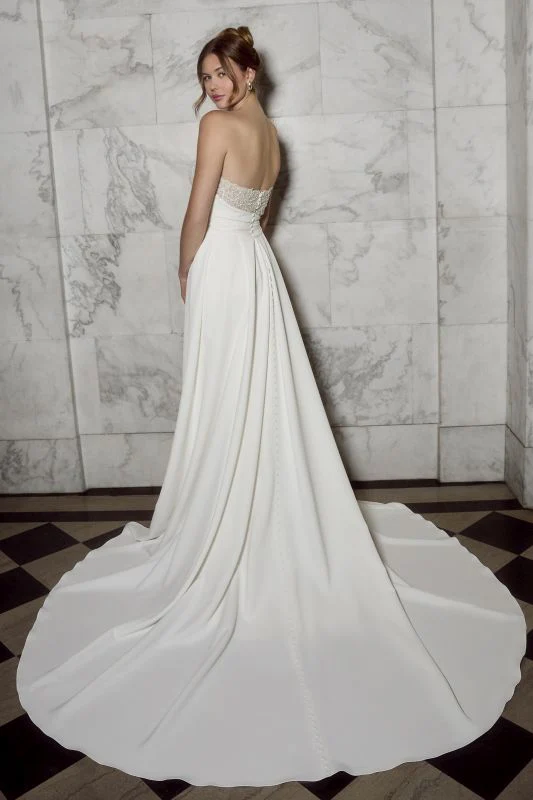 Size 14 Casablanca 2581 Rome Ivory/Nude/Ivory/Silver Gown - Image 2
