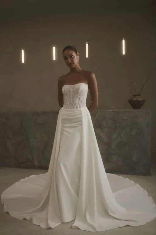 Size 14 Casablanca 2632 Ruthie Ivory/Nude/Ivory Gown - Image 5