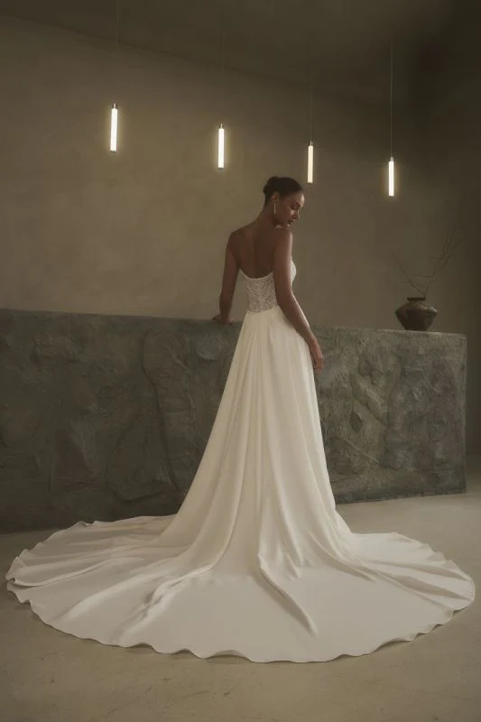 Size 14 Casablanca 2632 Ruthie Ivory/Nude/Ivory Gown - Image 6