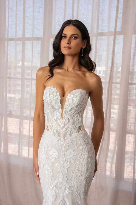 Size 14 Kitty Chen Alaya Ivory/Nude/Tan Gown - Image 4
