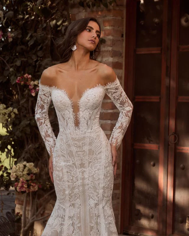 La Perle Size 14 LP2431 Charisma Ivory/Light Nude Gown - Image 2
