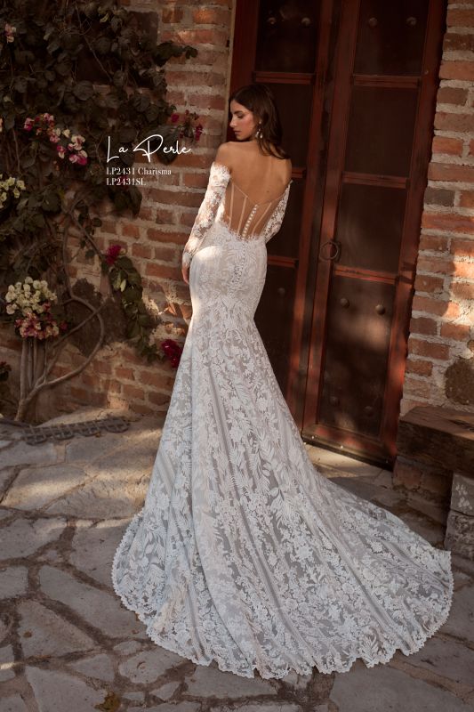 La Perle Size 14 LP2431 Charisma Ivory/Light Nude Gown - Image 3