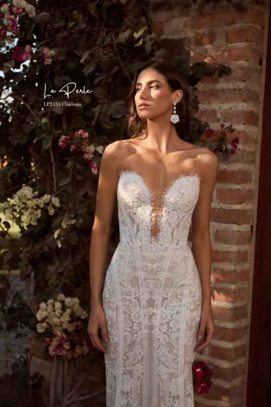 La Perle Size 14 LP2431 Charisma Ivory/Light Nude Gown - Image 5