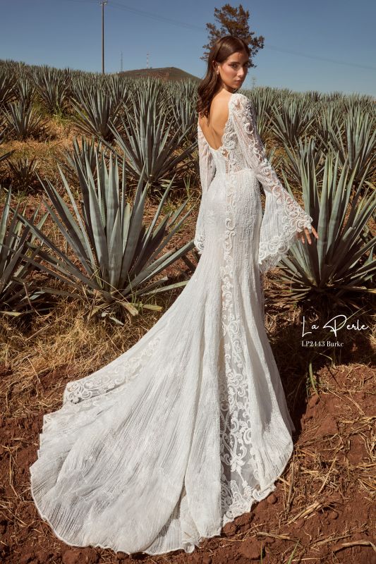 La Perle Size 14 LP2443 Burke Ivory/Light Nude Gown - Image 3
