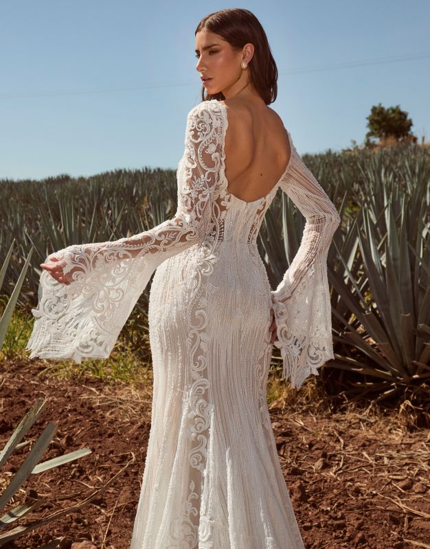 La Perle Size 14 LP2443 Burke Ivory/Light Nude Gown - Image 4