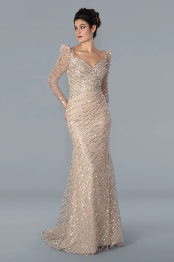 Size 14 Stella Couture 22365 Champagne Mother of Bride Dress