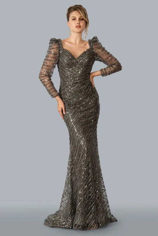 Size 14 Stella Couture 22365 Champagne Mother of Bride Dress - Image 3