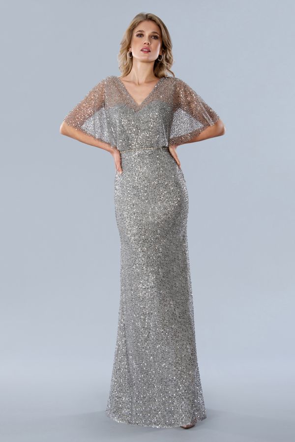 Stella Couture Size 14 23353 Navy Mother of Bride Dress - Image 2