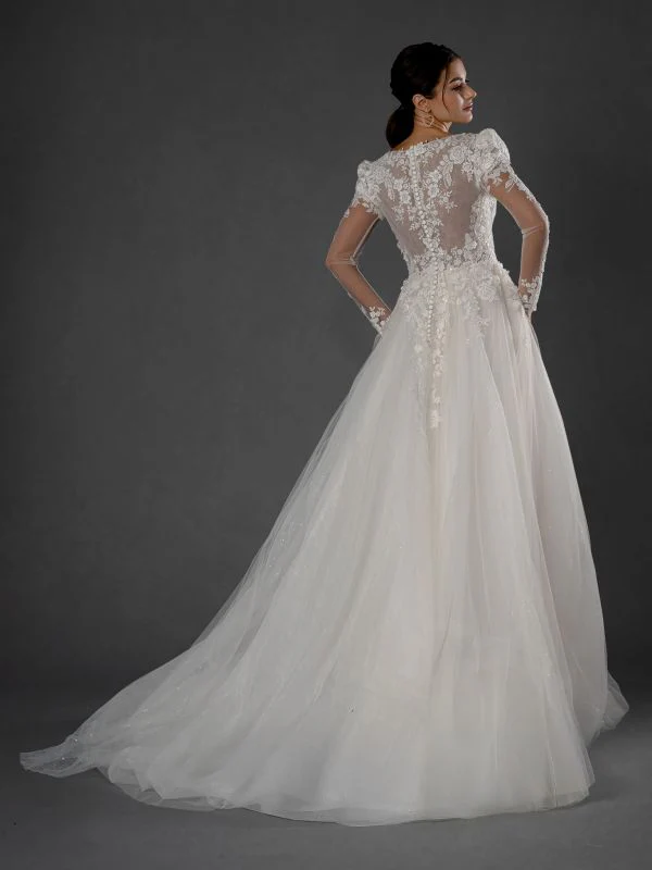 Size 14 Stella Couture 25574 Champagne Gown - Image 2