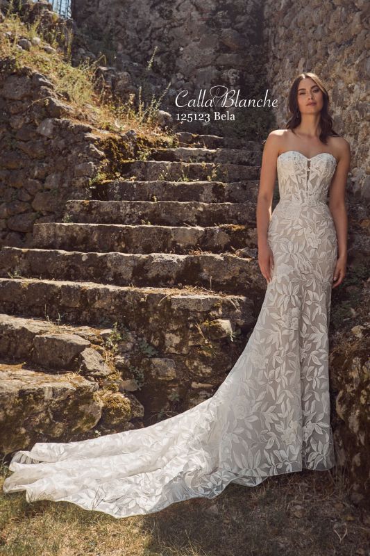 Calla Blanche Size 16 125123 Bela Ivory/Light Nude Gown