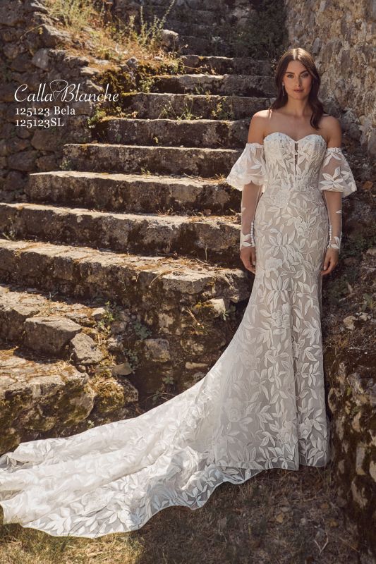 Calla Blanche Size 16 125123 Bela Ivory/Light Nude Gown - Image 2
