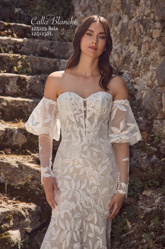 Calla Blanche Size 16 125123 Bela Ivory/Light Nude Gown - Image 4