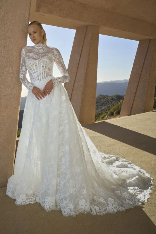 Size 16 Casablanca 2621 Geneva Ivory/Nude/Ivory Gown - Image 3