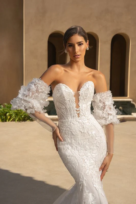 Kitty Chen Size 16 Ophelia Ivory/Nude/Tan Gown - Image 4