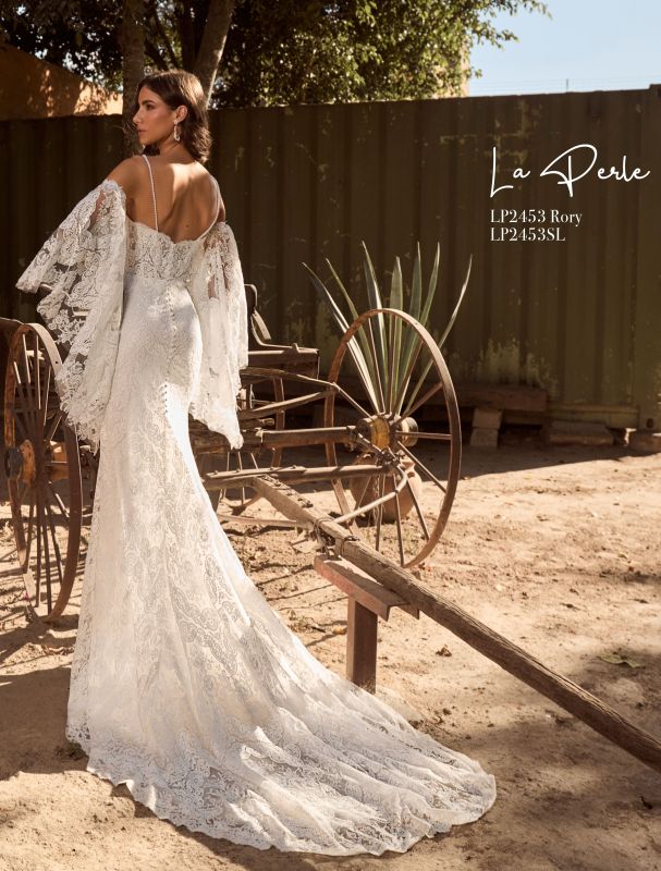 La Perle Size 16 LP2453 Rory Ivory/Ivory Gown - Image 3