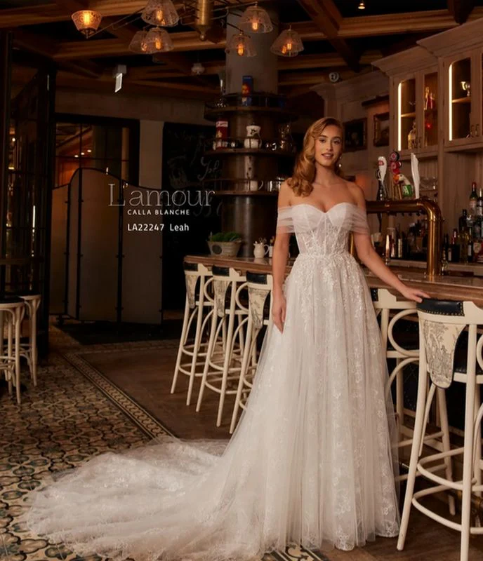 L'amour Size 16 LA22247 Leah Ivory Gown