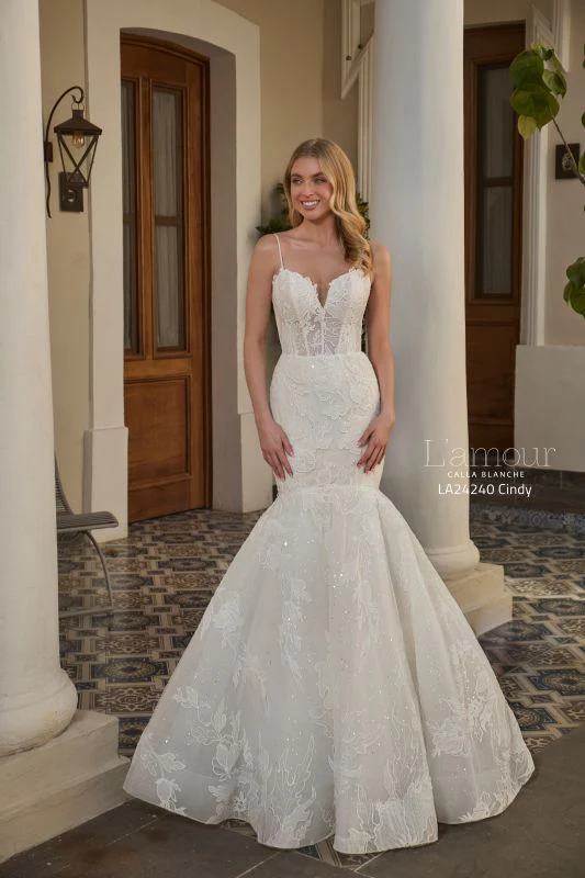 L'amour Size 16 LA24240 Cindy Ivory/Ivory Gown
