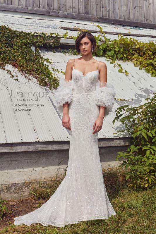 L'amour Size 20 LA24114 Kimberley Ivory Gown - Image 3