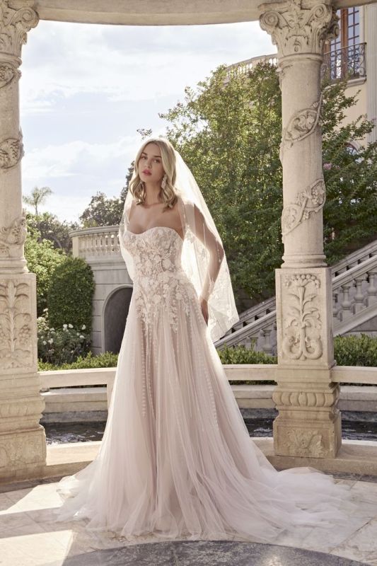 Casablanca Size 20C 2496 Petal Nude/Ivory Gown