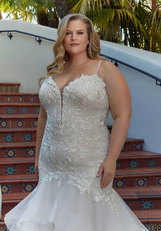 Size 22W Mori Lee 3398 Leia Ivory/Champagne/Honey Gown - Image 2
