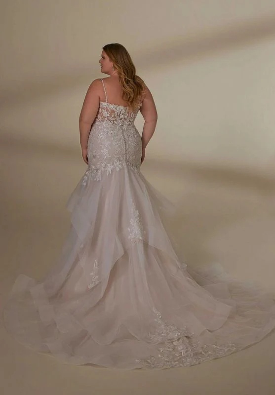Size 22W Mori Lee 3398 Leia Ivory/Champagne/Honey Gown - Image 6