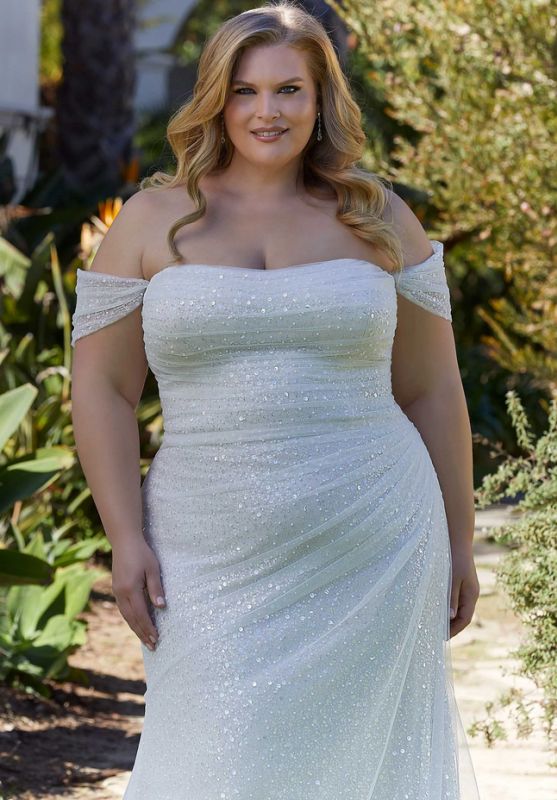 Size 26W Mori Lee 3393 Lyrica Ivory Gown - Image 2